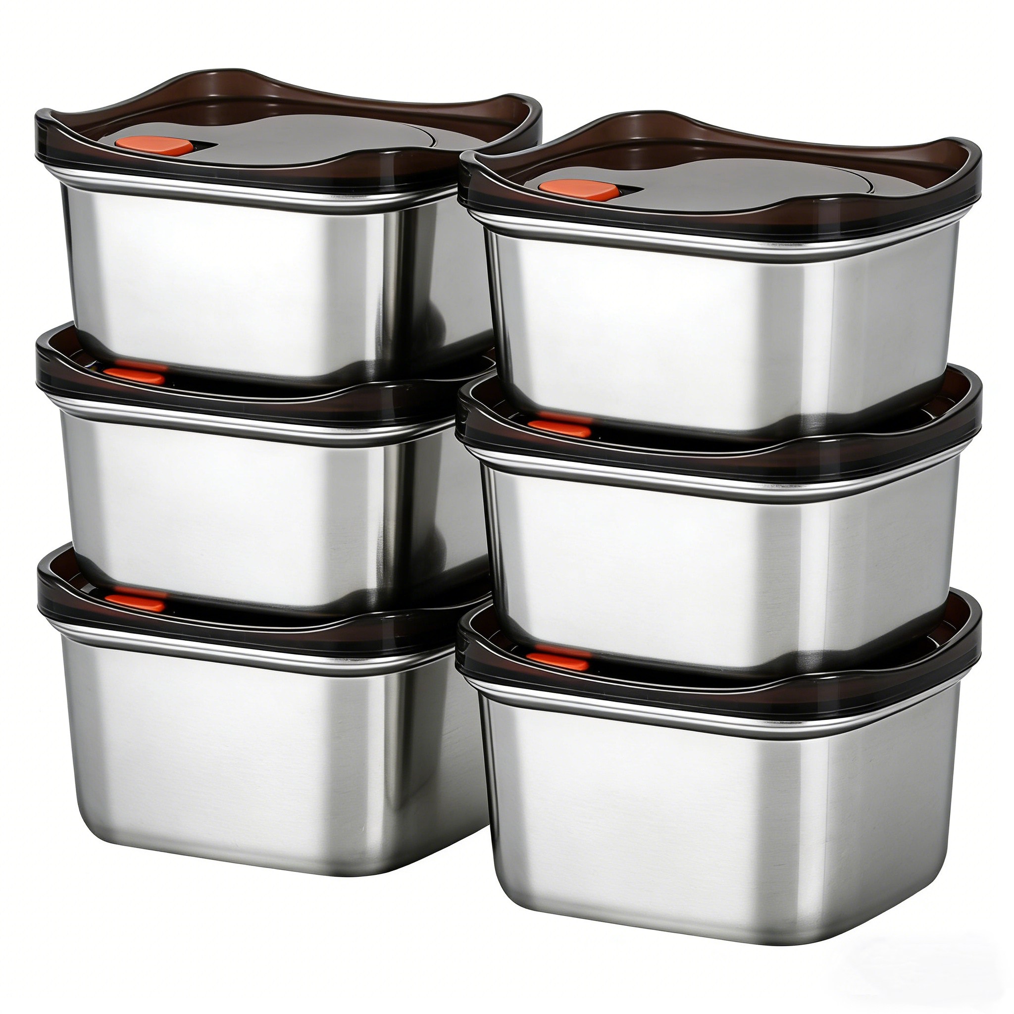 Fanobo 스텐 진공 밀폐 용기 세트, 원색 450ml, 6개 20,900원