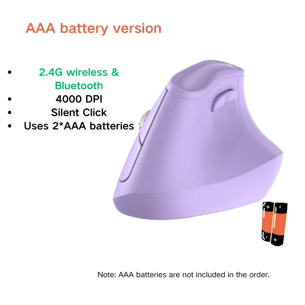 Kysona EM9 무선 수직 마우스 Bluetooth 인체 공학적 RGB 충전식 4000DPI 태블릿 노트북 컴퓨터 PC 용 6 개 24,100원