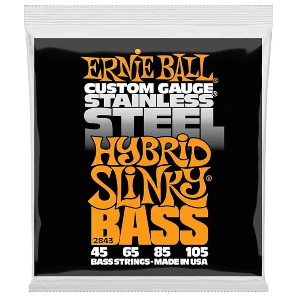 Ernie Ball Hybrid Slinky 스테인리스 스틸 베이스 기타 스트링, 45-105 게이지 (P02843) 46,400원