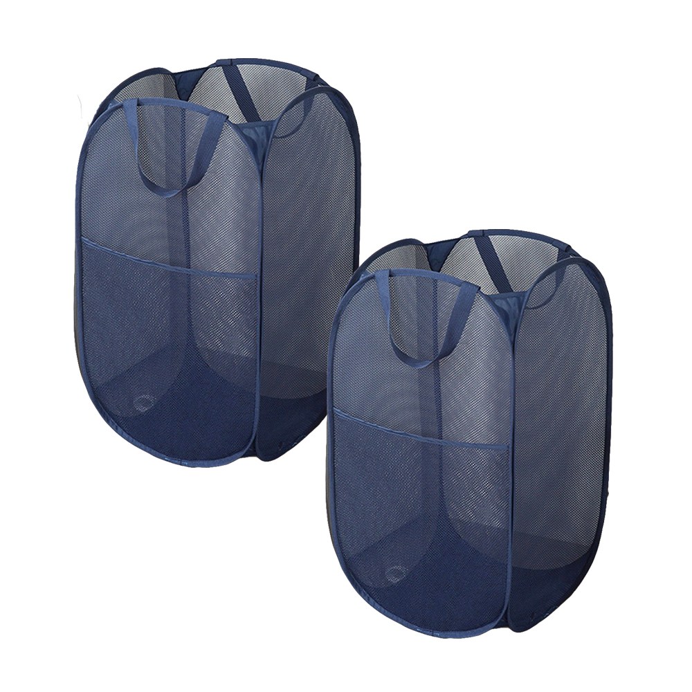 이지유 1+1 원터치 접이식 메쉬 빨래바구니 세탁 햄퍼 다용도 보관 장난감 정리, 네이비 10,900원