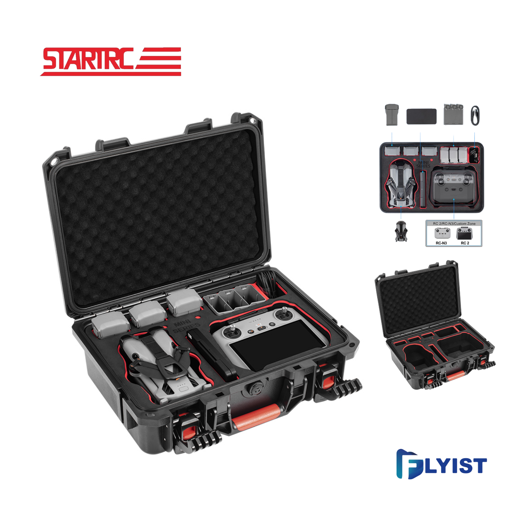 [STARTRC] DJI 미니5프로 하드케이스 방수 충격방지 대용량 가방 (플라이모어콤보) DJI MINI5PRO, 1개, 단일상품 80,900원