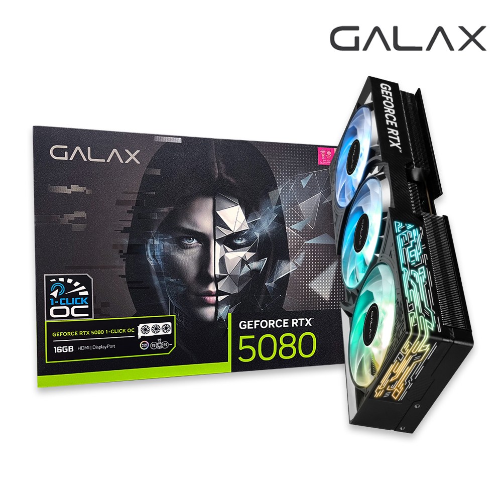갤럭시 GALAX 지포스 RTX 5080 BLACK OC D7 16GB, RTX 5080 2,286,000원