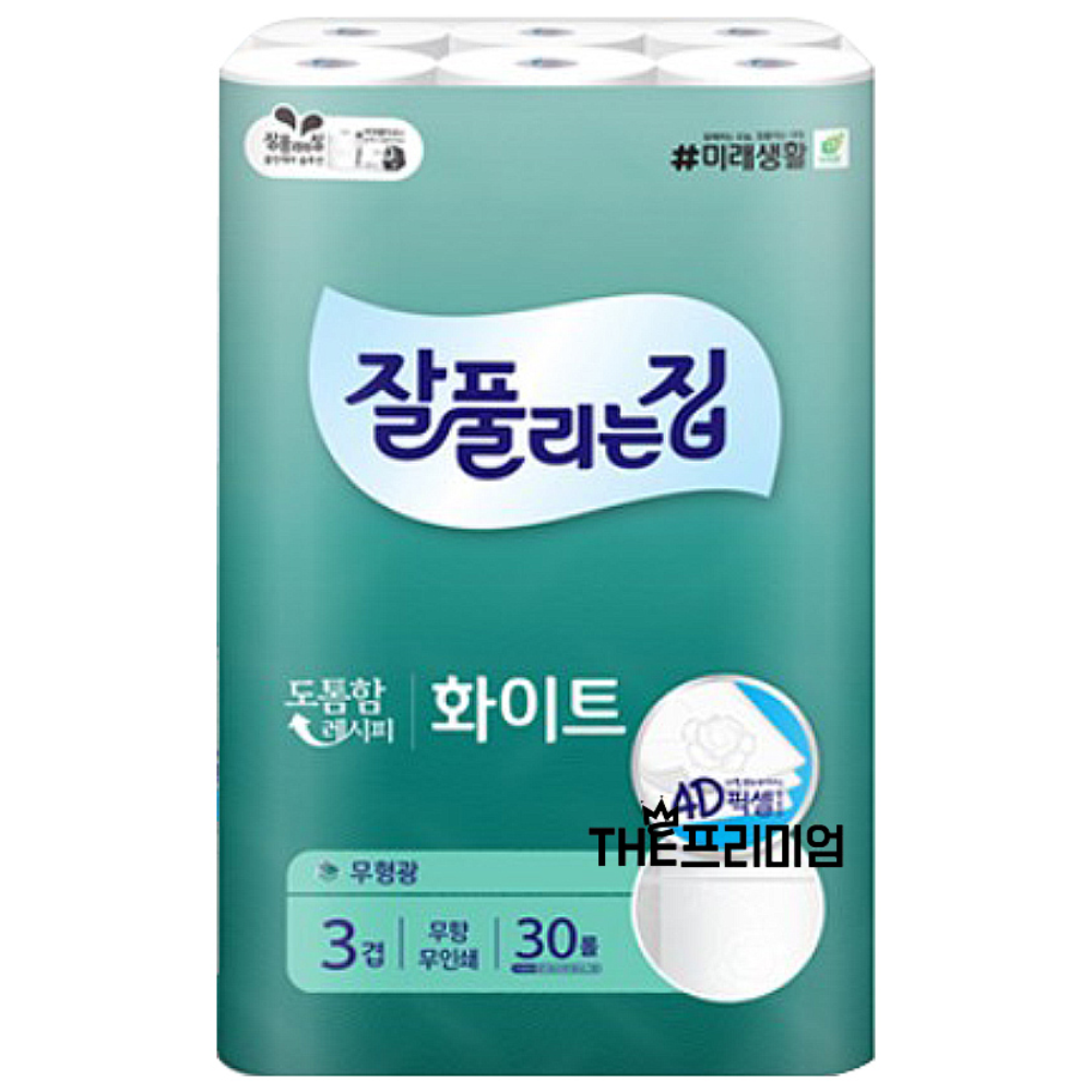 미래생활 잘풀리는집 깨끗한 화이트 화장지 28m 3겹 30롤 휴지, 28m, 30롤, 1개 23,800원