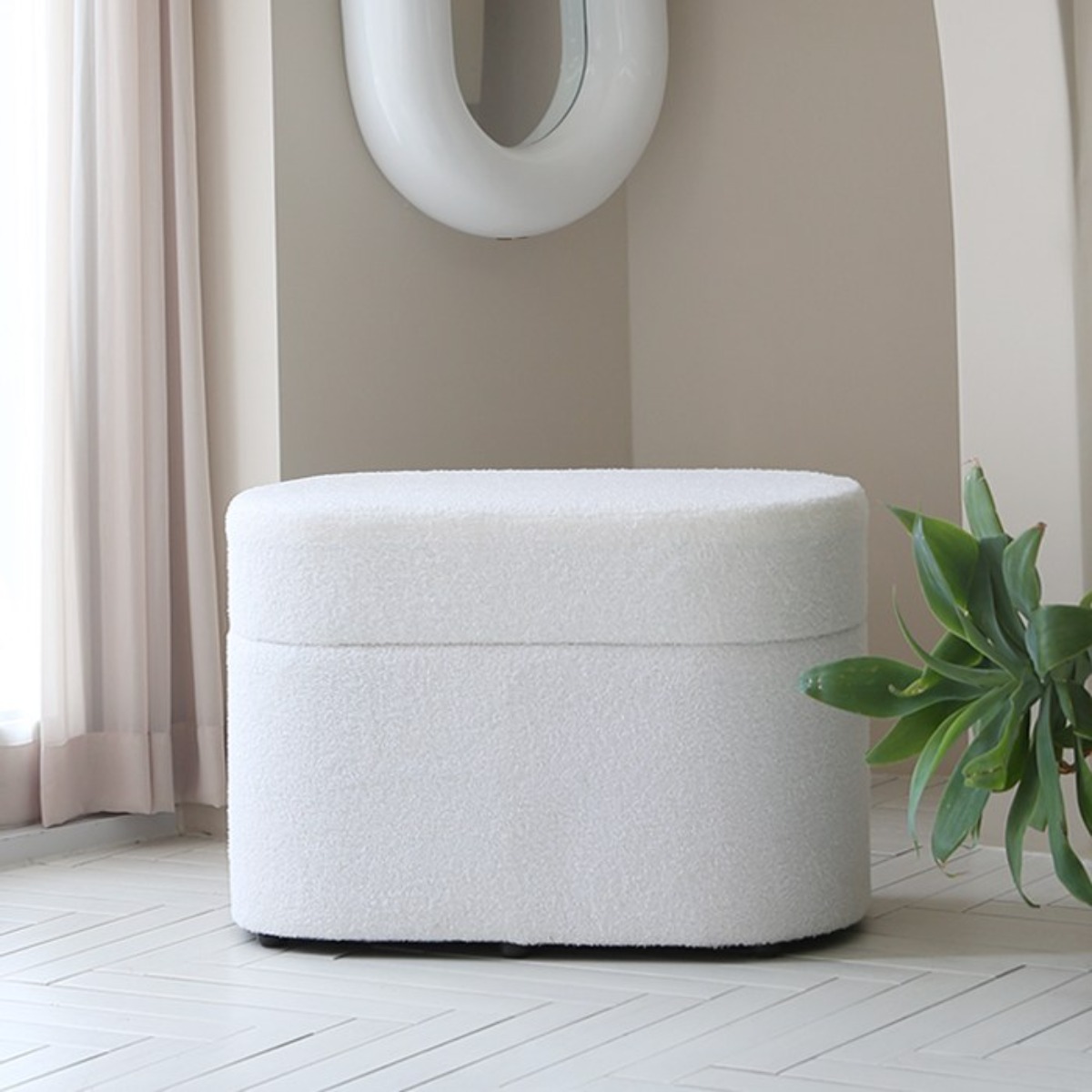 퍼피노 부클레 협탁 화장대 스툴 타원 수납 대 방문설치 84,120원