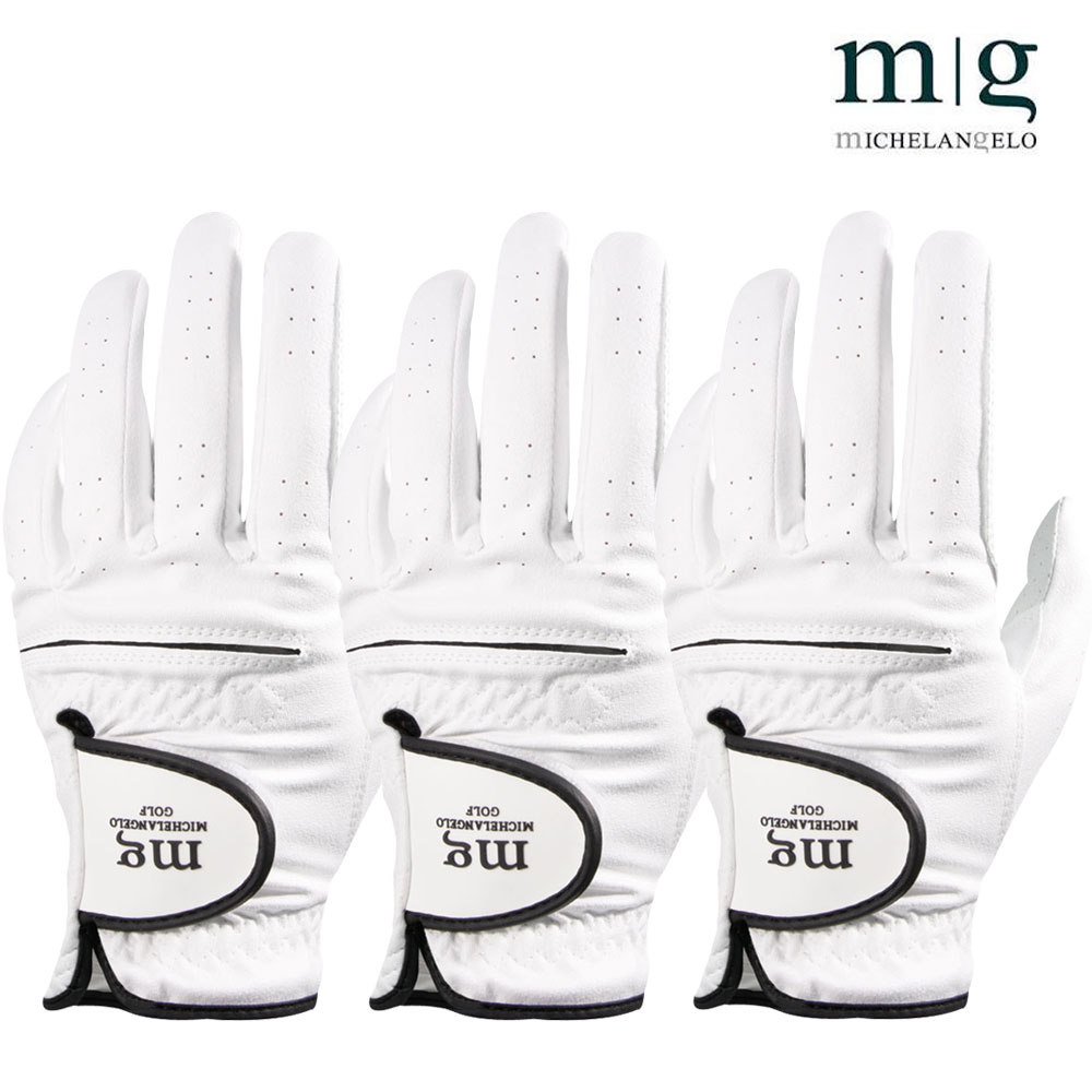 [마르시아] 독일 미켈란젤로 반양피 골프장갑 남성용 왼손착용3장 21호~26호 3장 1세트 11,690원