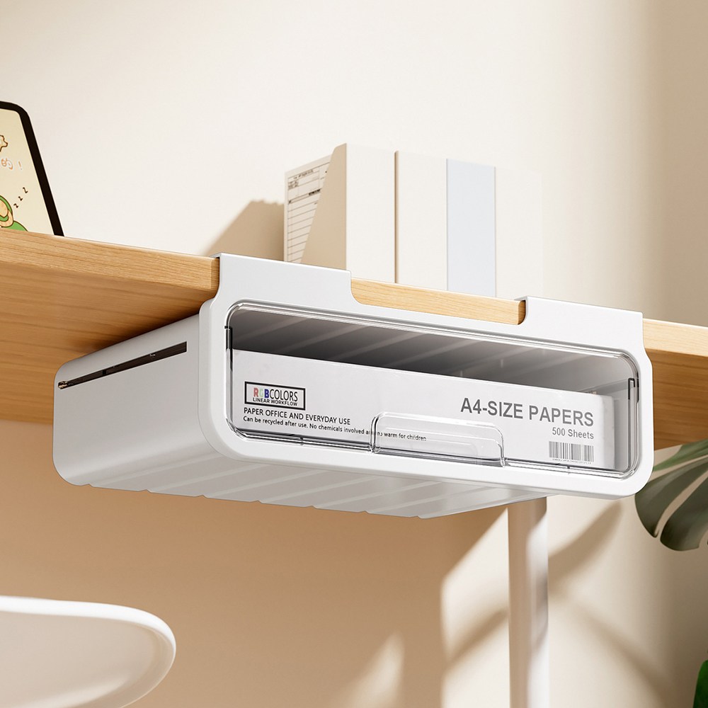홈비 견고한 부착식 책상밑 서랍 책상정리함, 화이트, 1개 18,900원