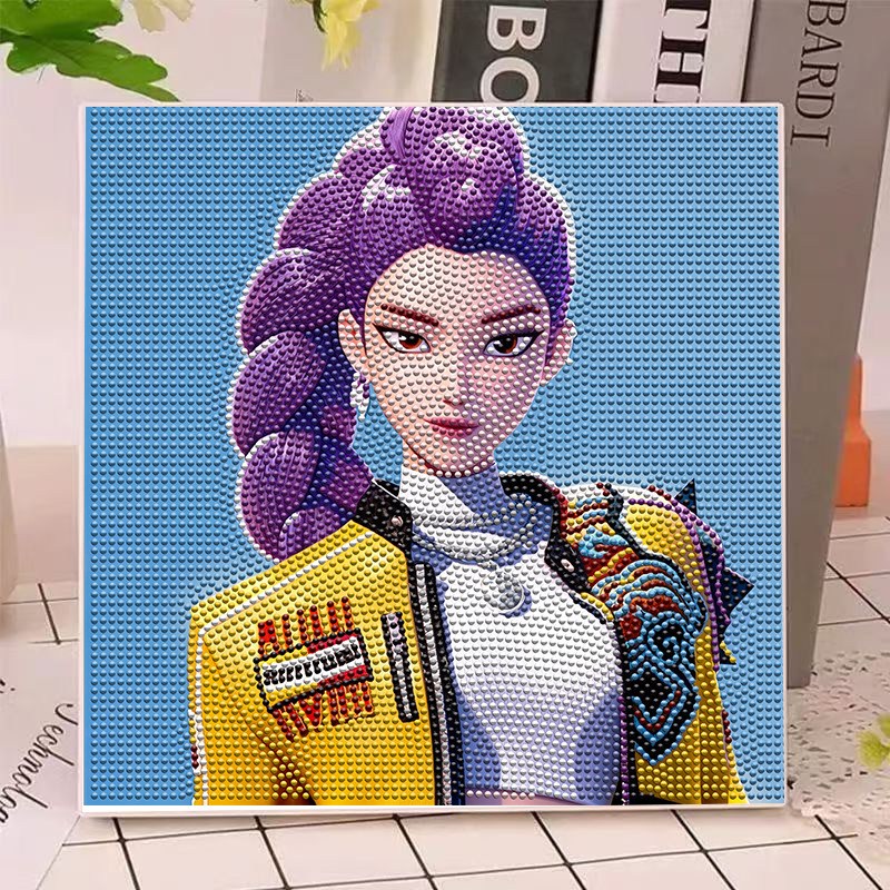 케데헌 굿즈 헌트릭스 루미 보석 비즈 십자수 십자수 캔버스형 보석 액자형 귀여운 헌트릭스, 20×20CM, 1개 12,900원