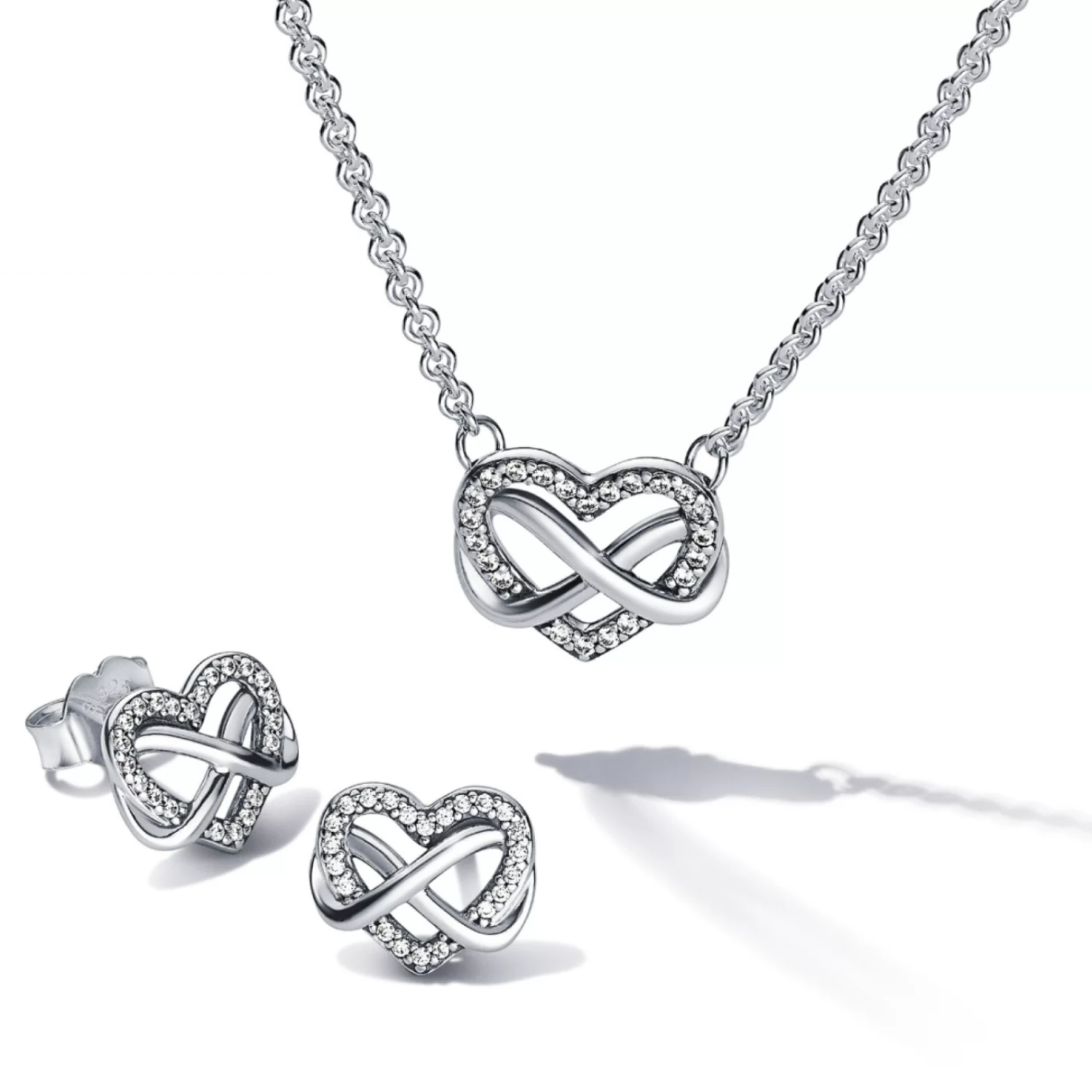 [판도라] 여성용 스파클링 인피니티 하트 콜리 목걸이 귀걸이 세트 392666C01 148,000원