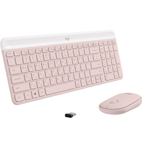 로지텍 슬림 무선 콤보 키보드 + 마우스 세트, 일반형, MR0082(마우스), YR0075(키보드), 로즈 70,300원