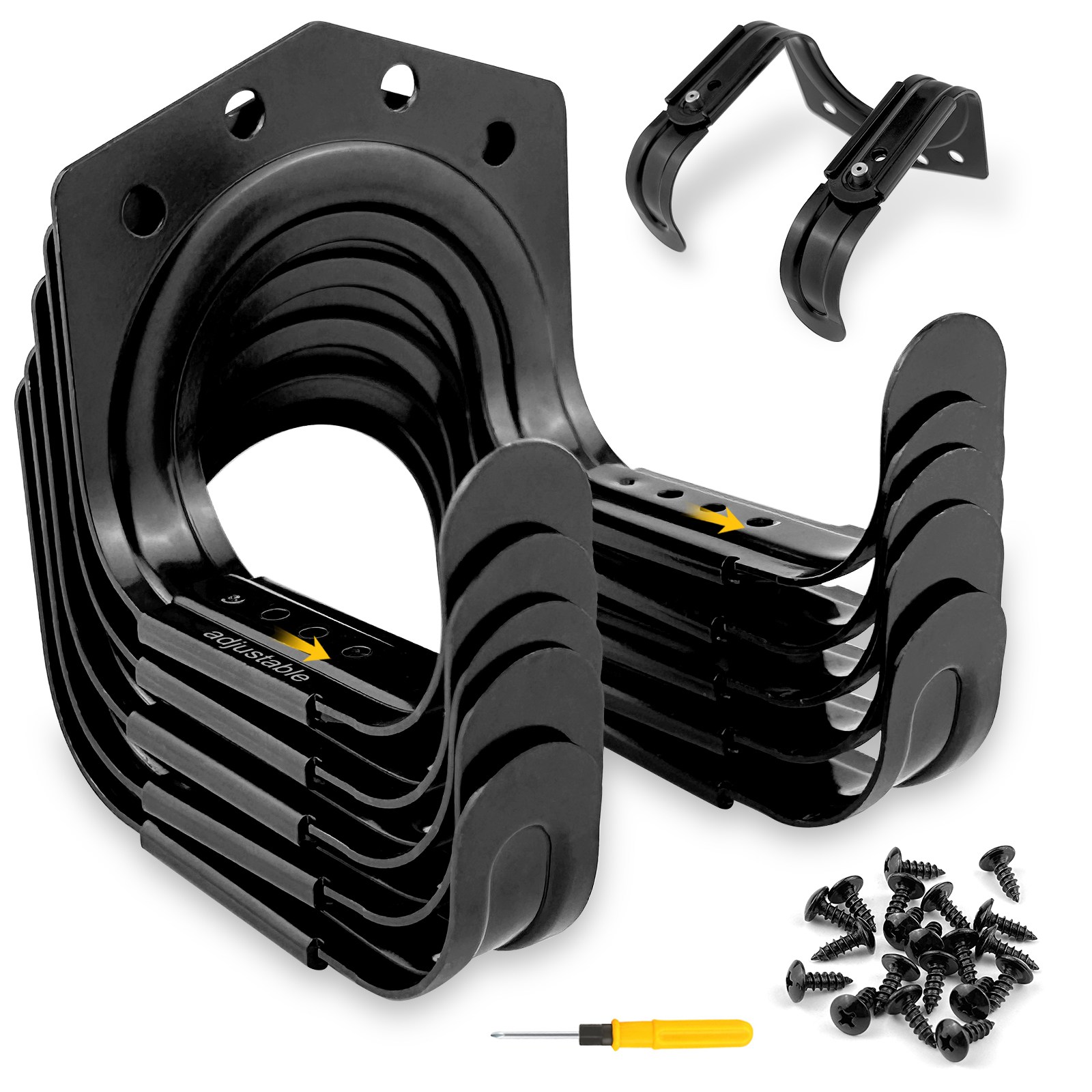 ADNEWX 벽 고정형 공구걸이 세트 공구 걸이 후크 농기구 정리 거치대 철제 벽걸이 차고 텃밭 필수, 5개, 검정 28,800원