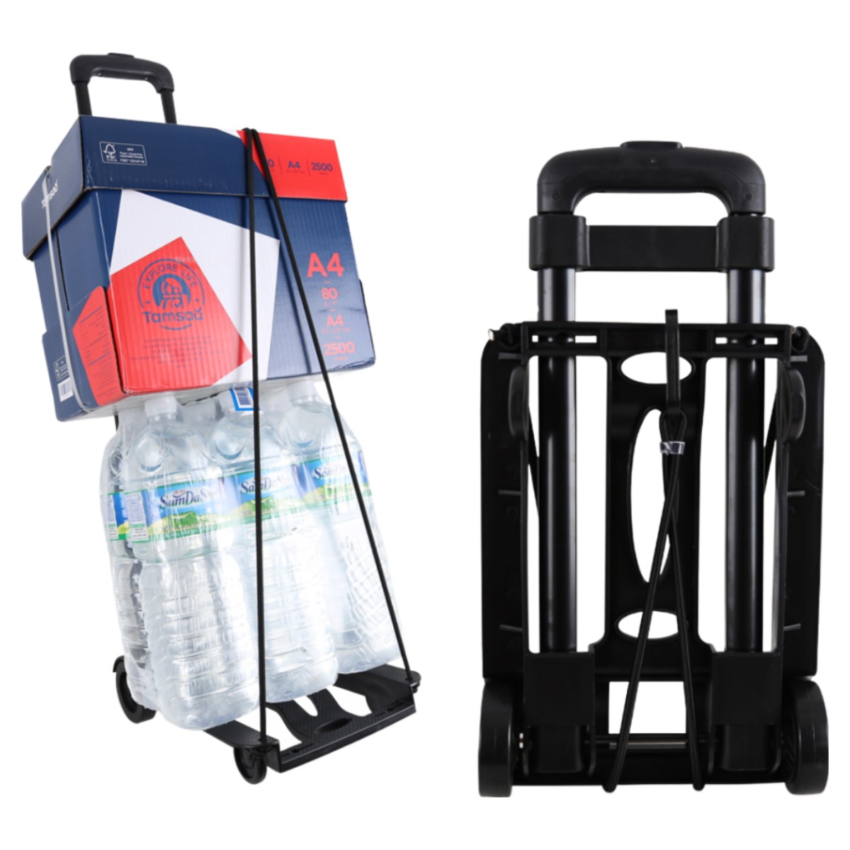 다와올마트 접이식 다용도 쇼핑카트 폴딩 핸드카트 시장바구니, 1개, 블랙 19,900원