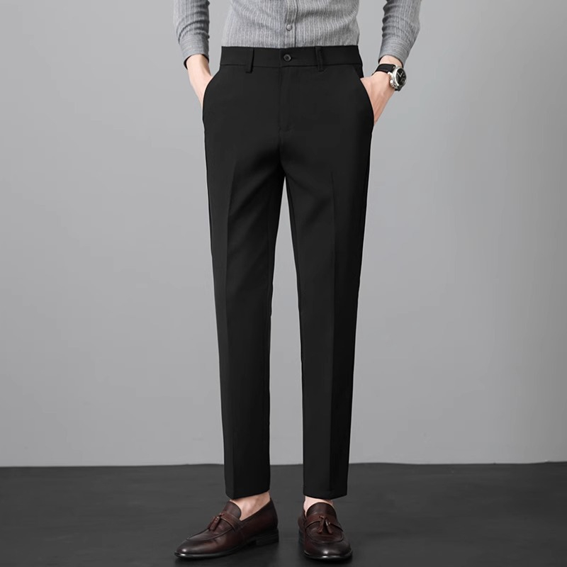 FANSYLI 가을 겨울 남성 정장바지 신상 비즈니스 캐주얼 슬림 정장바지 패션 빅사이즈 9부 캐주얼 바지 직장인 면접 정장바지 W2508A28 23,100원