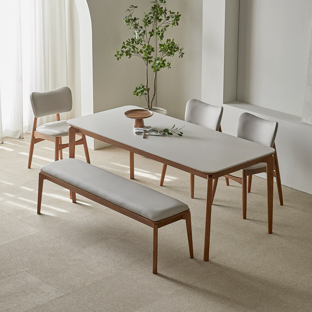 파로마 리샤르 세라믹 원목식탁 1800 6인용 + A리샤르 의자 3p + 벤치 세트 방문설치 556,900원