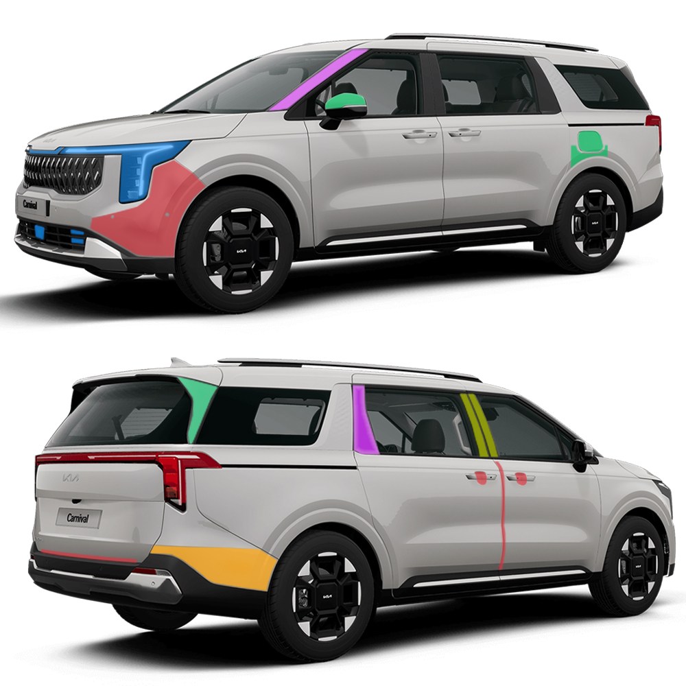 스킨엑스 카니발 KA4 페이스리프트 외장필수패키지C PPF 차량보호필름, 1개 198,000원