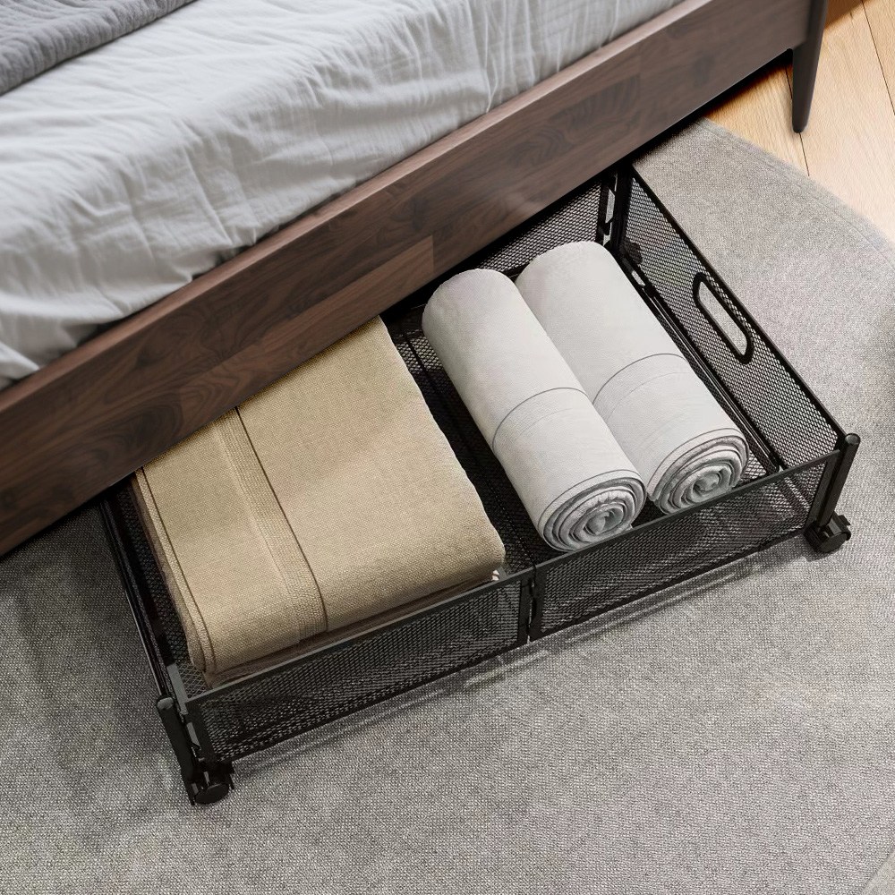 Jeernare 슬라이딩 언더베드 리빙박스 바퀴달린 침대밑수납함 낮은형 접이식 3초설치 23,260원