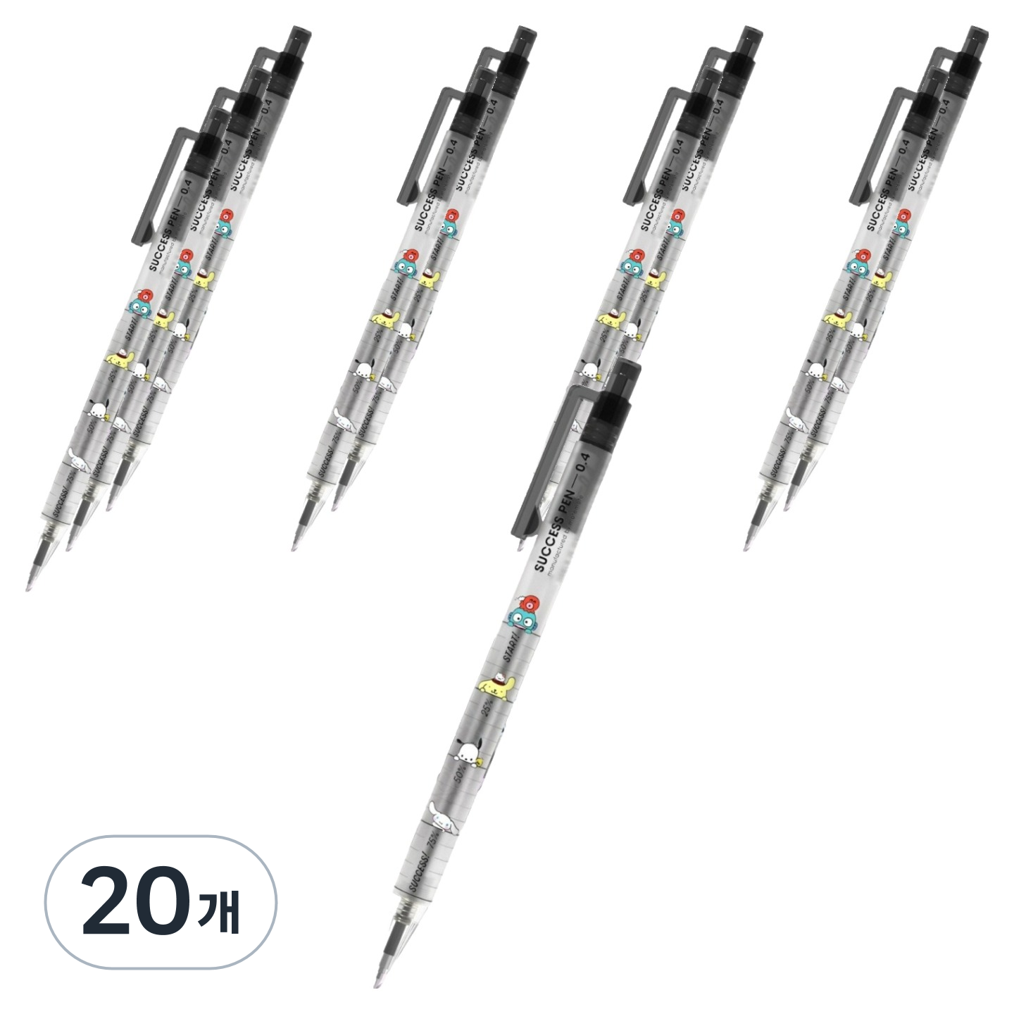 모트모트 산리오캐릭터즈 성공펜 0.4mm, 블랙, 20개 34,020원