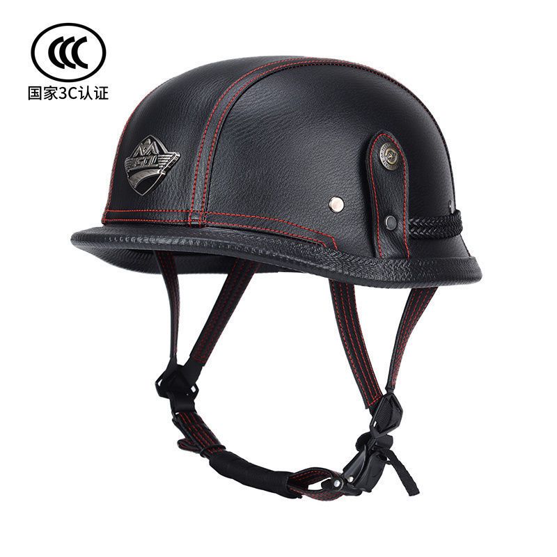 플래닛바이 레트로 오토바이 헬멧 독일군 스쿠프 가죽 반모 패트롤 51,900원