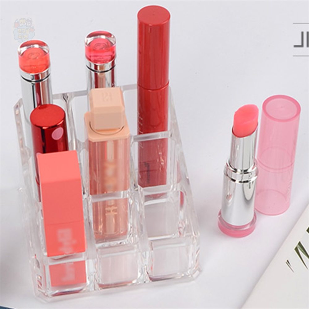 뜬구름디자인 9칸 투명 립스틱 진열대 미니정리함 4,400원