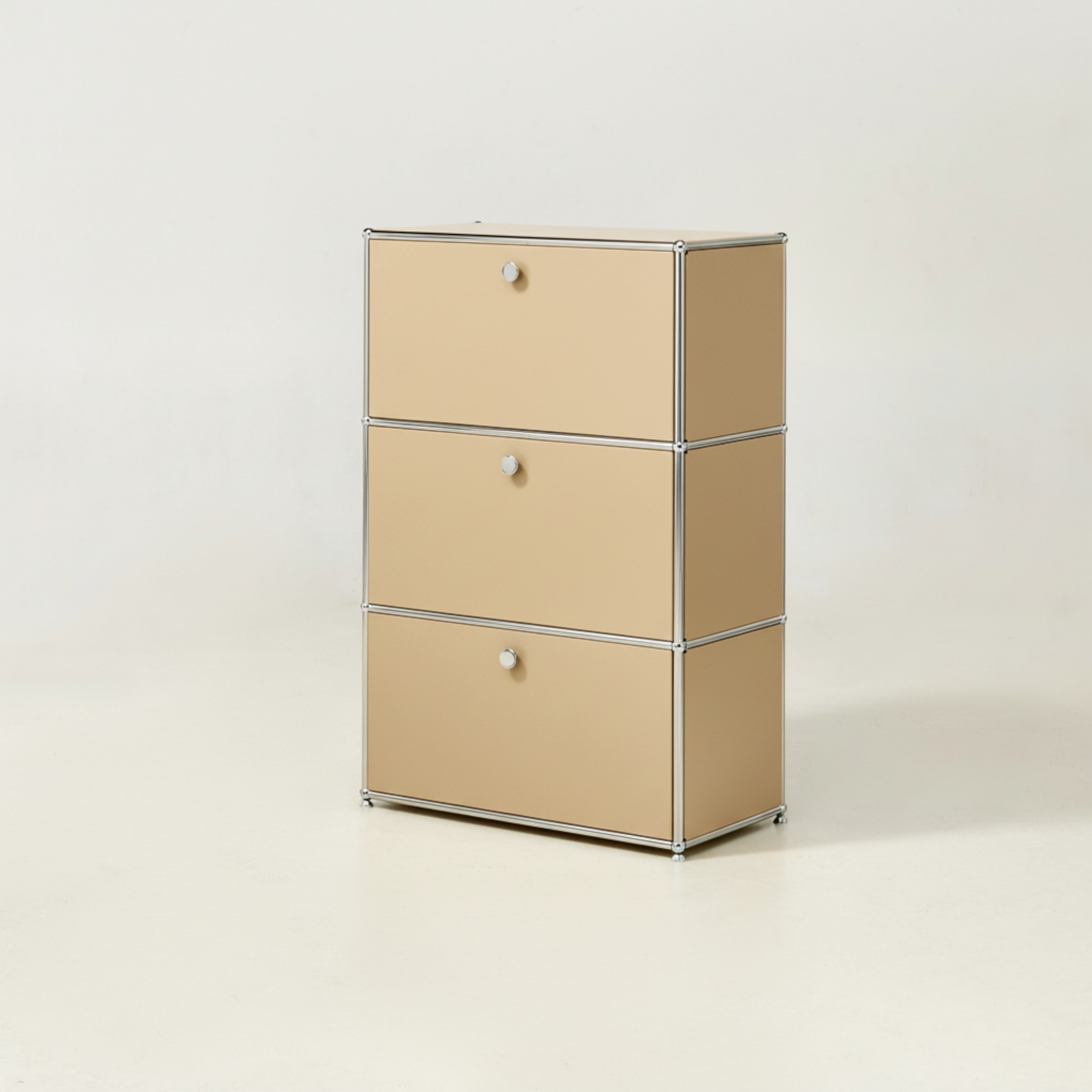 미드퍼 베이직 싱글3단 철제 미드센츄리 모듈 수납장 770x400x1150, 3단, 베이지, 베이지 629,000원