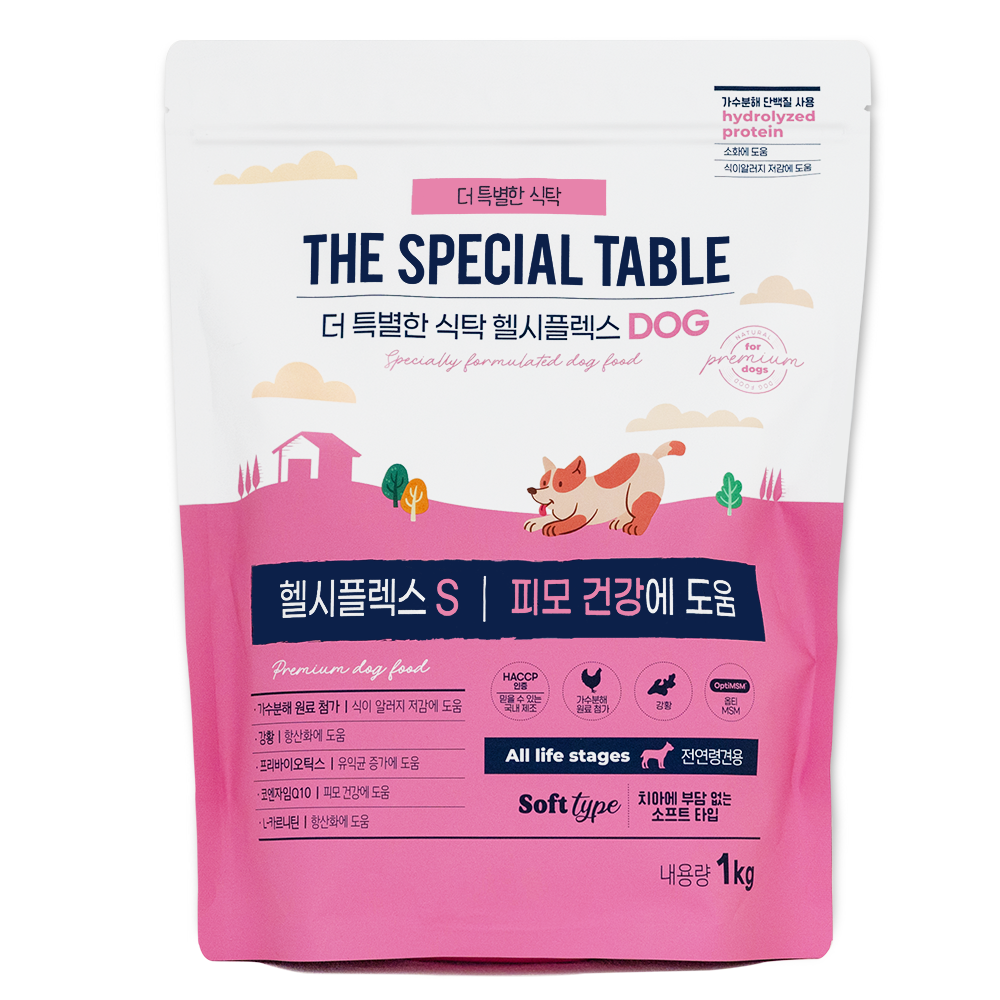 푸디 더특별한식탁 전연령 강아지 기능성 소프트 사료 헬시플렉스, 1개, 1kg, 피부/피모 6,000원