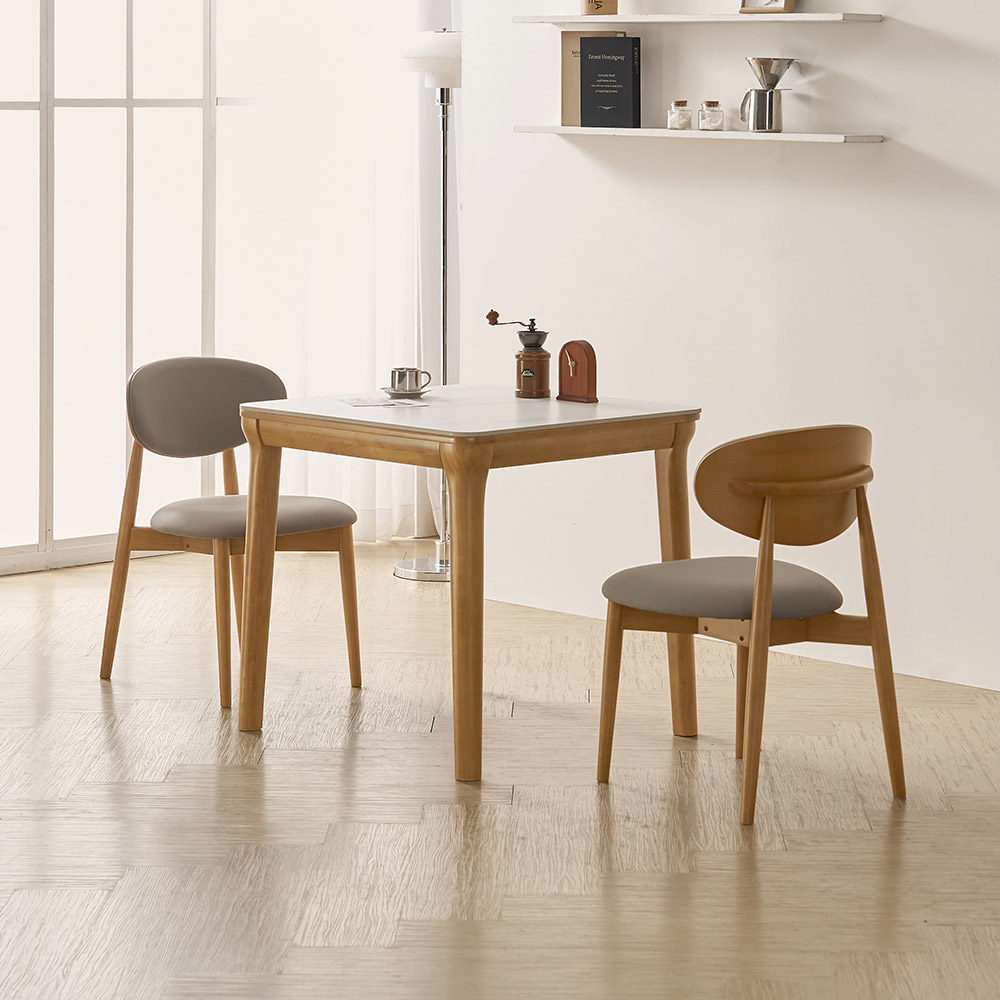 라로퍼니처 보나 800 포세린 통 세라믹 2인 고무나무 원목 식탁 세트 (식탁+의자2) 280,000원