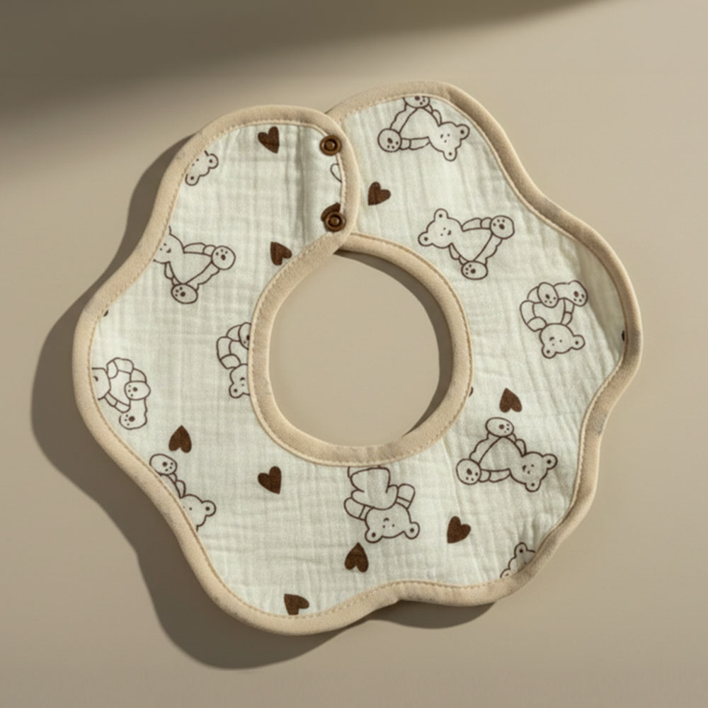 데일리 유아용 면 턱받이, 1개, 1개입, 플라워 캣 6,000원