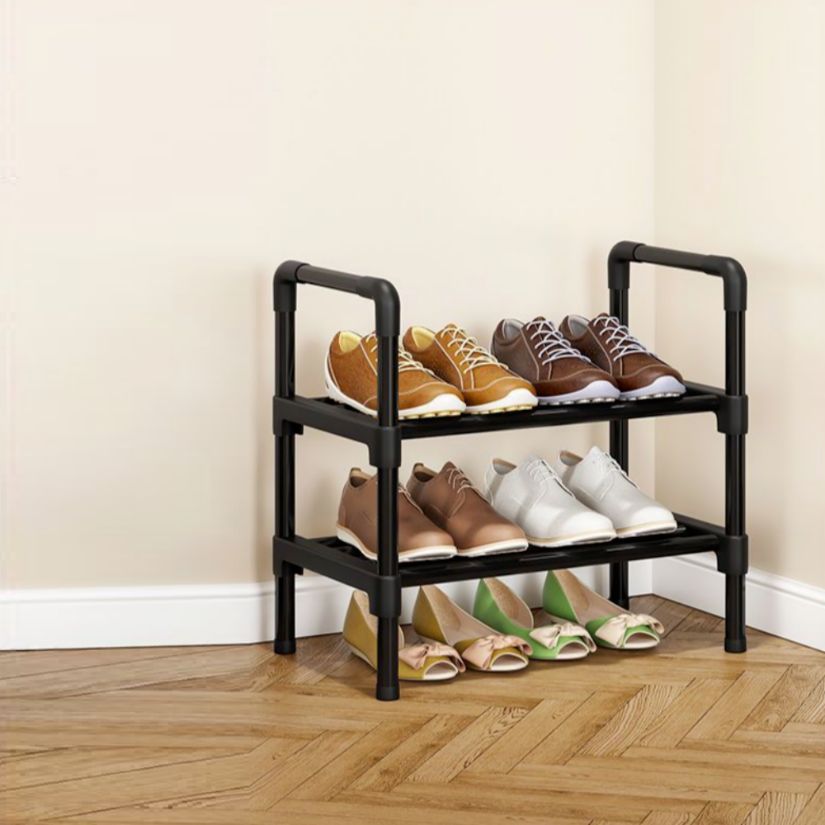 아크배라 좁은 현관 미니 신발장 정리대, 블랙2단 9,000원