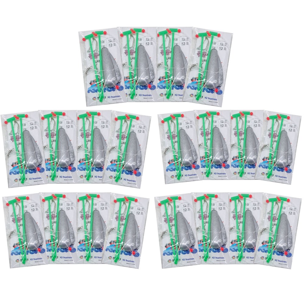 원투낚시 묶음추 20개 묶음바늘 원투봉돌 민물바다 겸용 9,500원