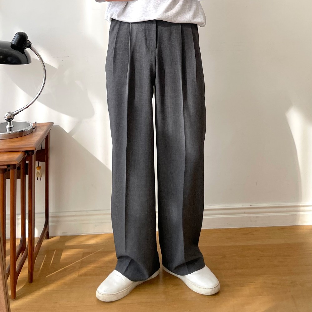 르위 남자 베이직 슬랙스 롱다리 팬츠 투턱 와이드 빅사이즈 구김방지 링클프리 36,500원