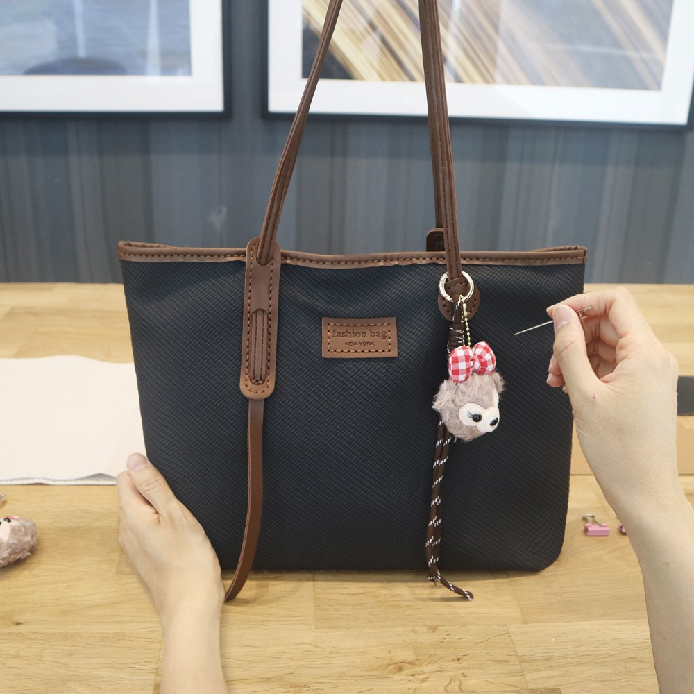 DIY 키트 가죽 공예 가방 만들기 랩탑쇼퍼백, 스카이, 1개 21,900원