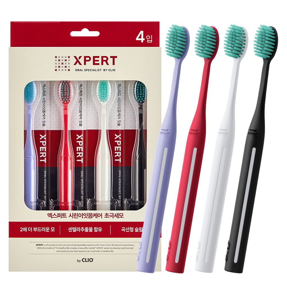 XPERT 시린이잇몸케어 센텔라초극세모 칫솔, 4개입, 1개 5,890원