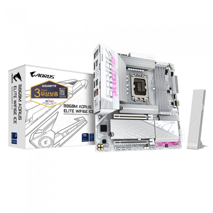 GIGABYTE B860M AORUS ELITE WIFI6E ICE 피씨디렉트, B860M 279,000원