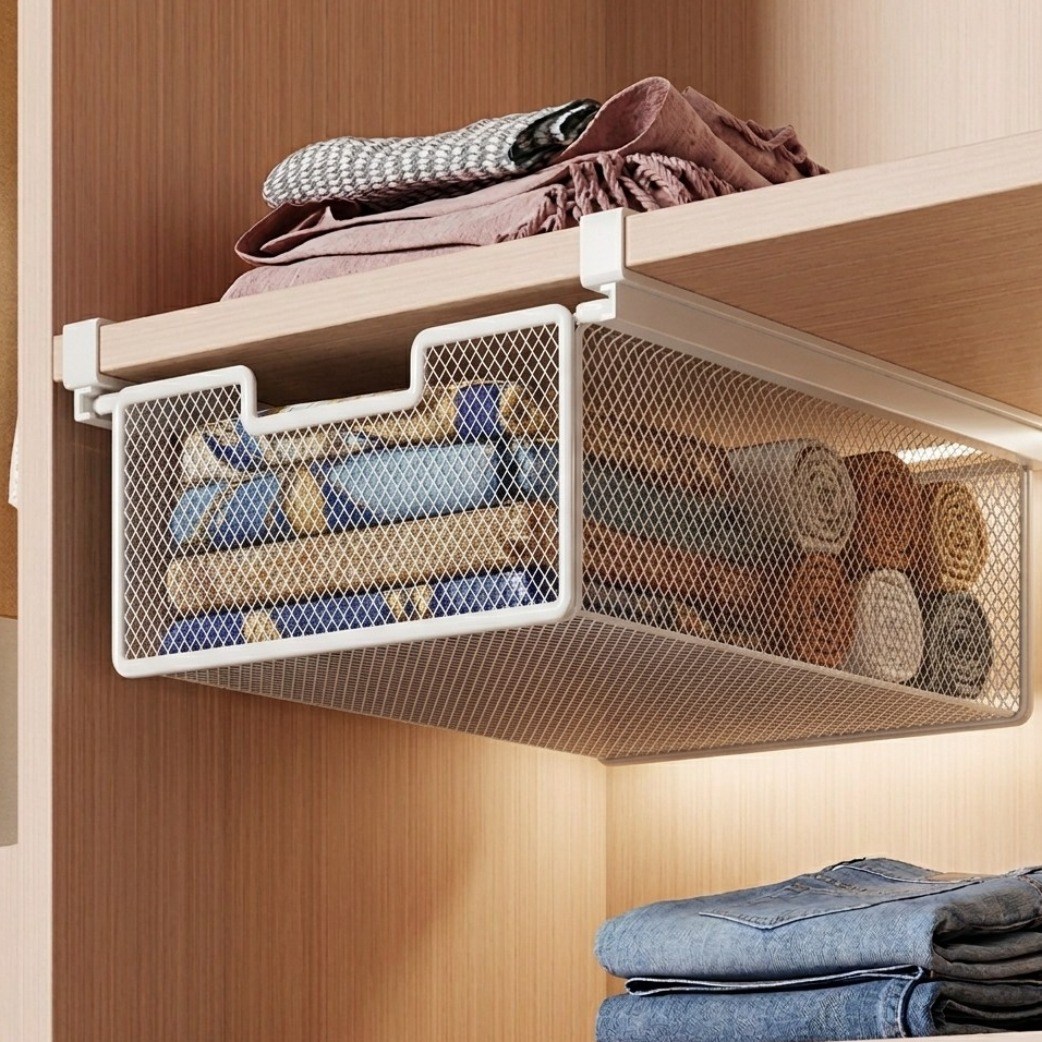 루미엘 옷장 걸이 수납함 선반 걸이 바구니 무타공 탈부착 공간활용 정리함, 화이트, 1개 19,910원