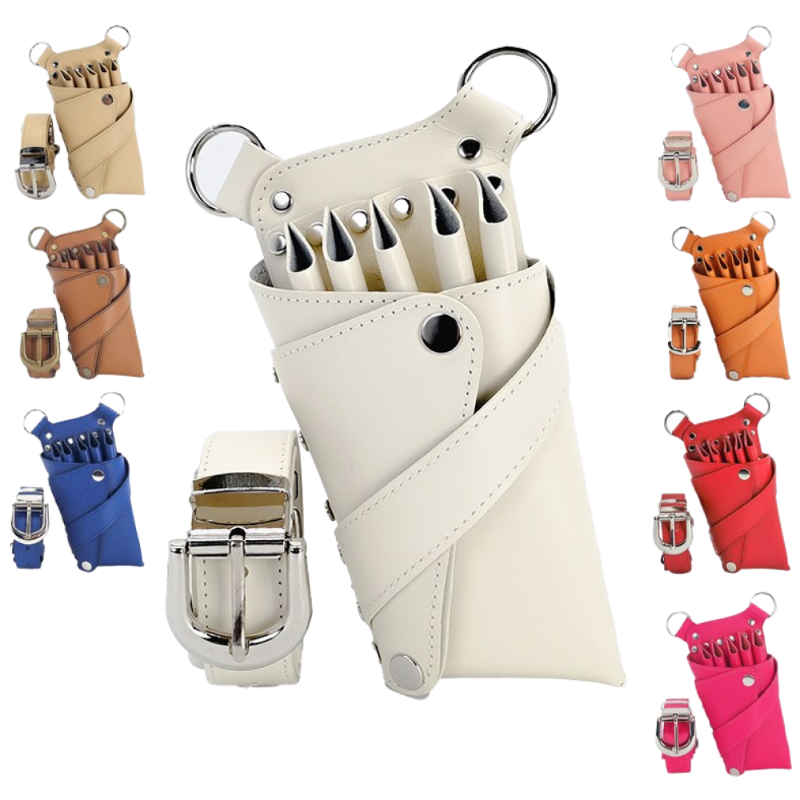 가벼운가방 가위집 미용가위가방 가위파우치 미용가위케이스 가죽케이스 5정용 8가지색상, 1개, 화이트 75,000원