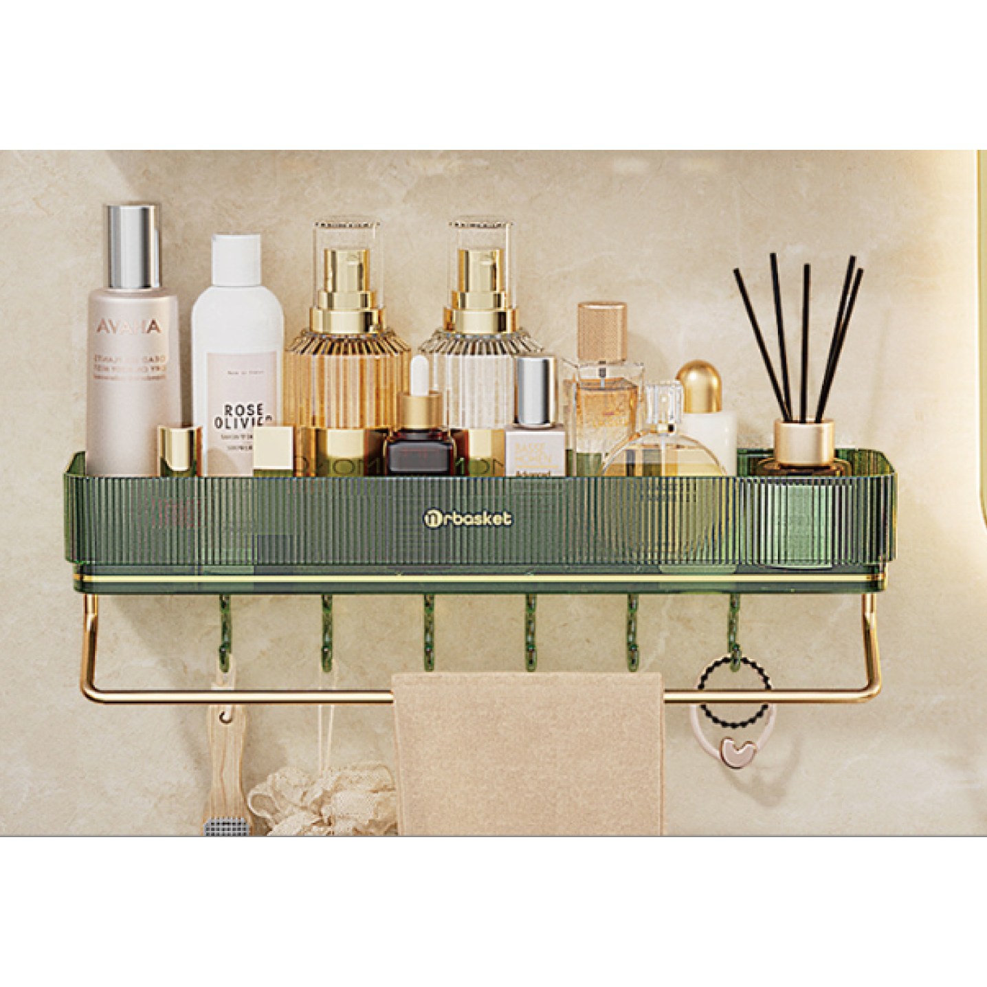 마벨인홈 만능 무타공 욕실 수납선반 수건걸이 9,900원