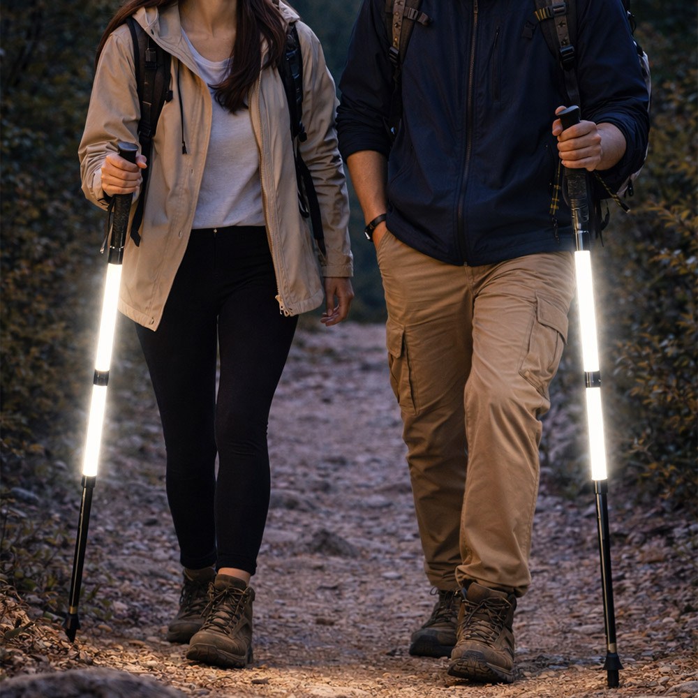 [LED 발광] 머레이 초경량 등산 캠핑 라이트 스틱 지팡이 손전등 접이식 5단, 1개, 단일색상 43,500원