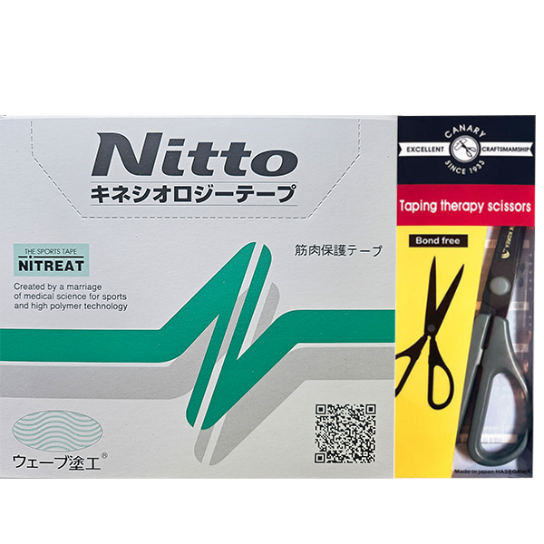 NITTO 닛또 키네시올로지 근육테이프 스포츠테이핑 5cm (6롤) 1박스 + 템텍스 테이프 전용가위 1개 56,000원