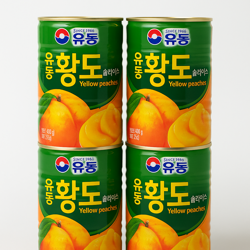 유동 황도 슬라이스 400g 세트 / 달콤한 황도 통조림 / 업소용 대용량, 400g, 4개 14,900원