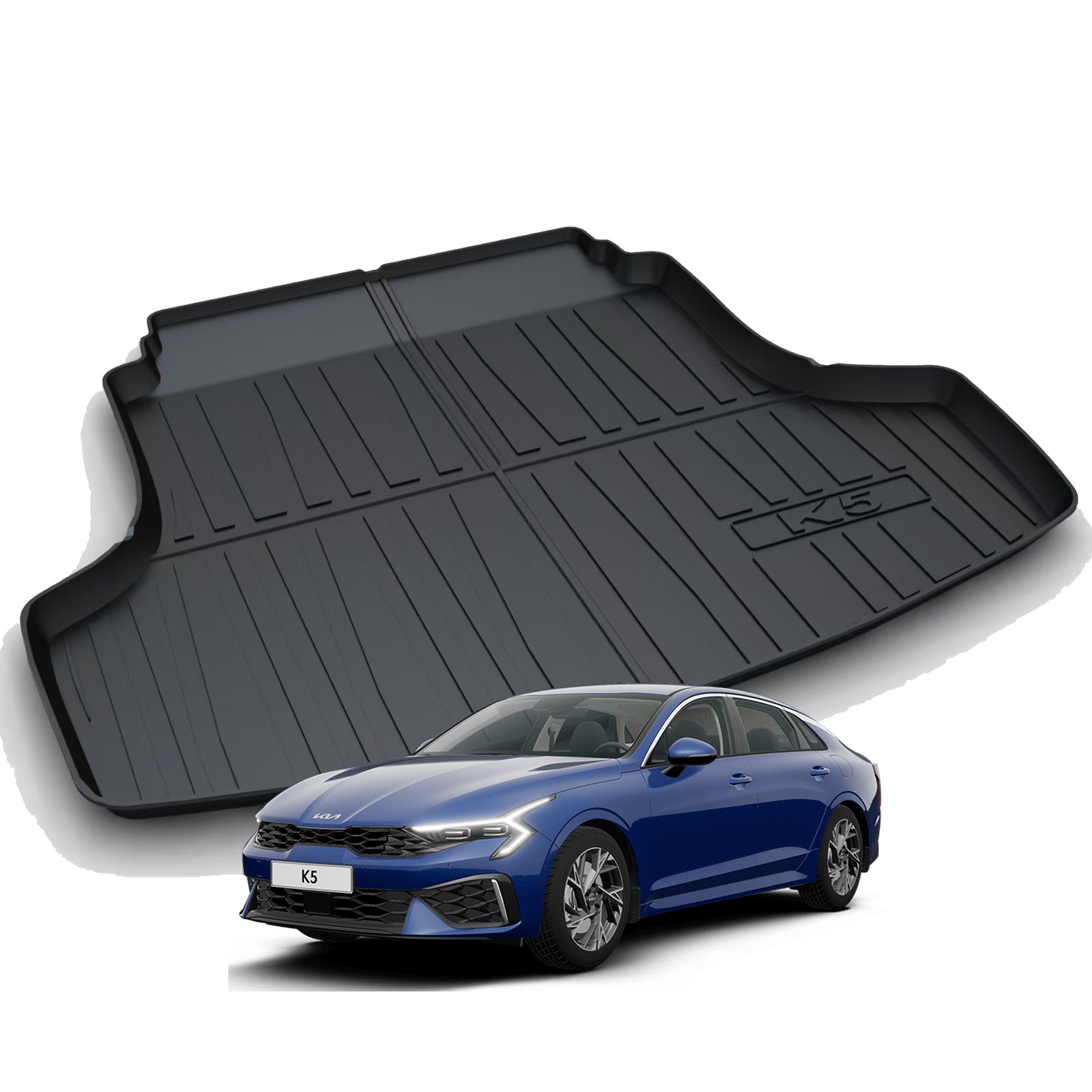 리얼핏 더 뉴 K5 3세대 DL3 페이스리프트(24년이후) 카본디자인 논슬립 3D 트렁크매트 TPE [호환] 55,000원