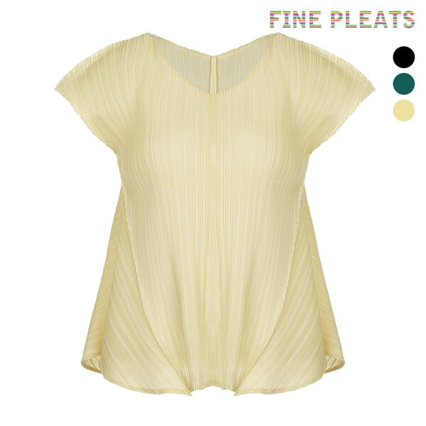 [FINE PLEATS] 피네 플리츠 캡소매 A라인 탑 [3컬러] 125,100원