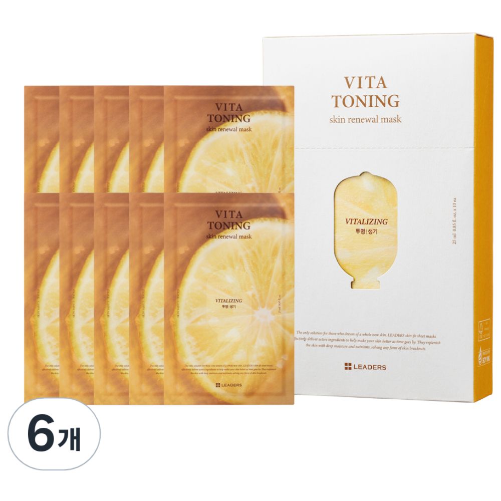 리더스 비타 토닝 스킨 리뉴얼 마스크 25ml, 10개입, 6개 72,000원