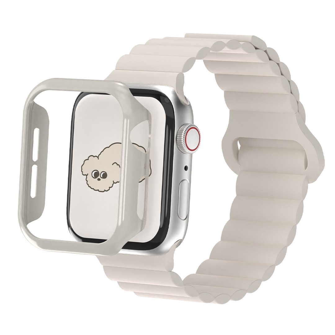 아이메이드잇 애플워치 호환 실리콘 스트랩 케이스 세트, 1개, 스타라이트 13,900원