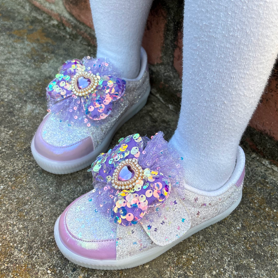 프롬베베 여아용 브리 글리터 리본 LED 여아 운동화 42,000원