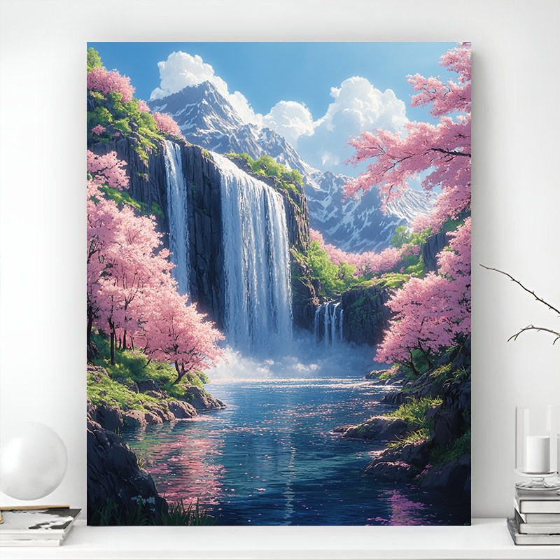 액자 캔버스형 보석십자수 DIY 키트 재물운 폭포그림 풍경 심리치료 풍경 시원한 풍수 인테리어 40 x 50 cm 23,440원