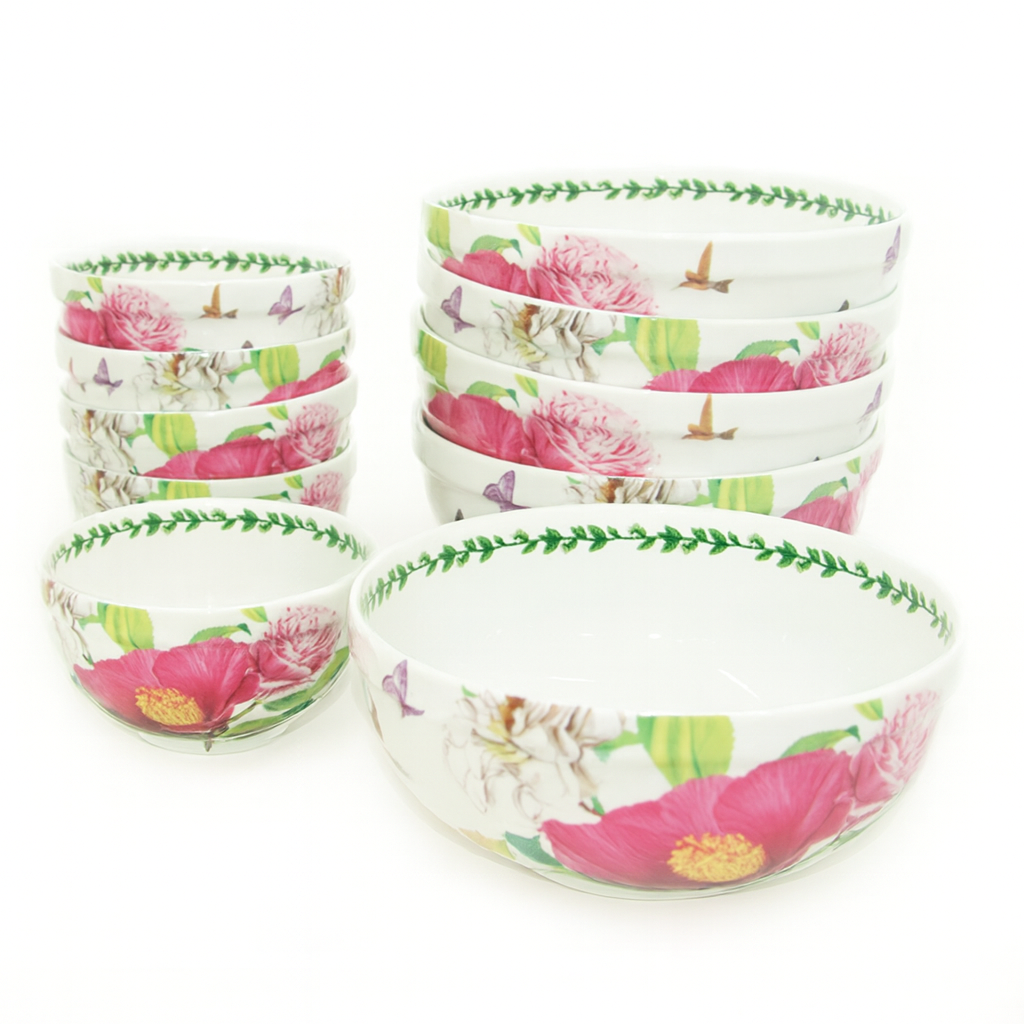 장미 본차이나 식기시리즈 공기 대접 면기 우동기 도자기그릇 혼수용 그릇세트, 대장미, 면기 43,000원