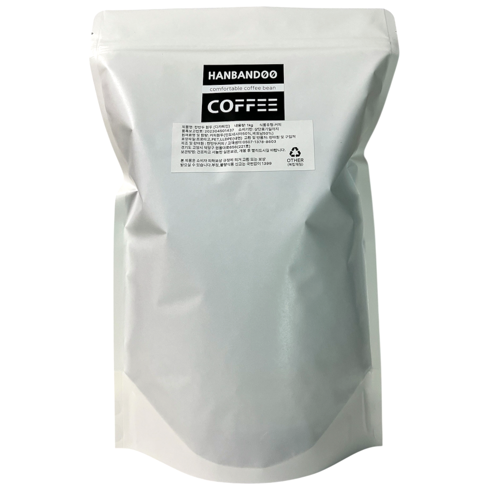 한반두커피 맛있고 신선한 디카페인 원두 1kg, 1개, 1kg, 홀빈(분쇄안함) 26,000원