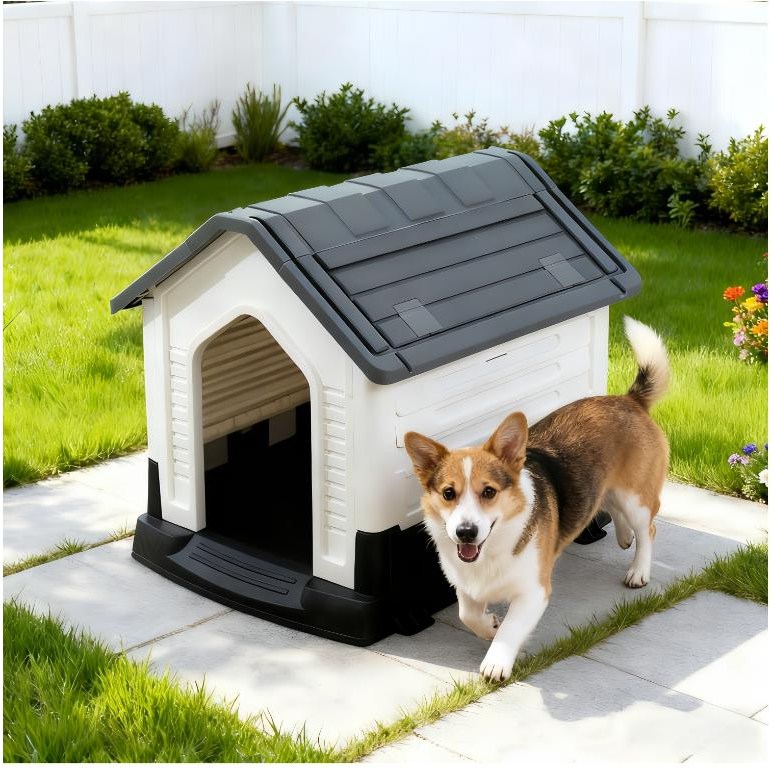 더디테일 개집 사계절 겸용 햇빛 차단 및 비 방수 개집 실내 실외 겨울 보온 개 하우스 중성 실외 개집, 1개, 그레이 60,000원