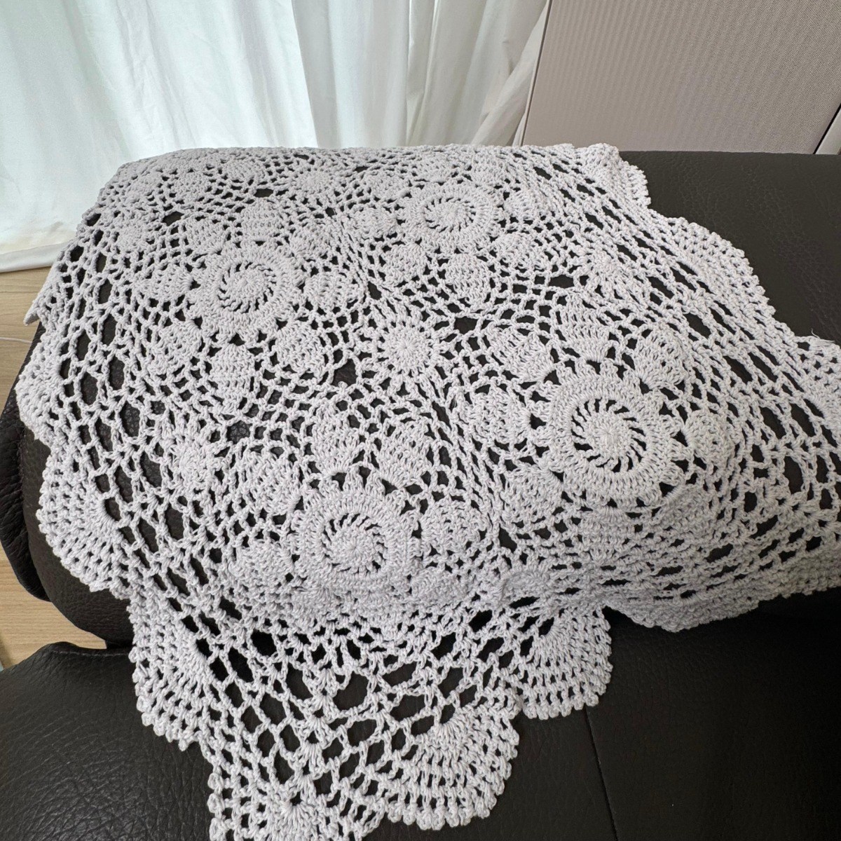 플라워 도일리 크로쉐 테이블 매트 직사각형 손뜨개 테이블매트,화이트, 1개 10,900원