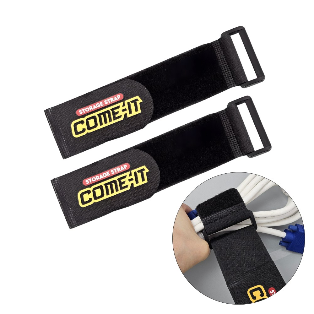 링벨트 압박 벨크로 컴퓨터 멀티탭 충전기 케이블타이 5cm, 블랙, 2개 6,000원