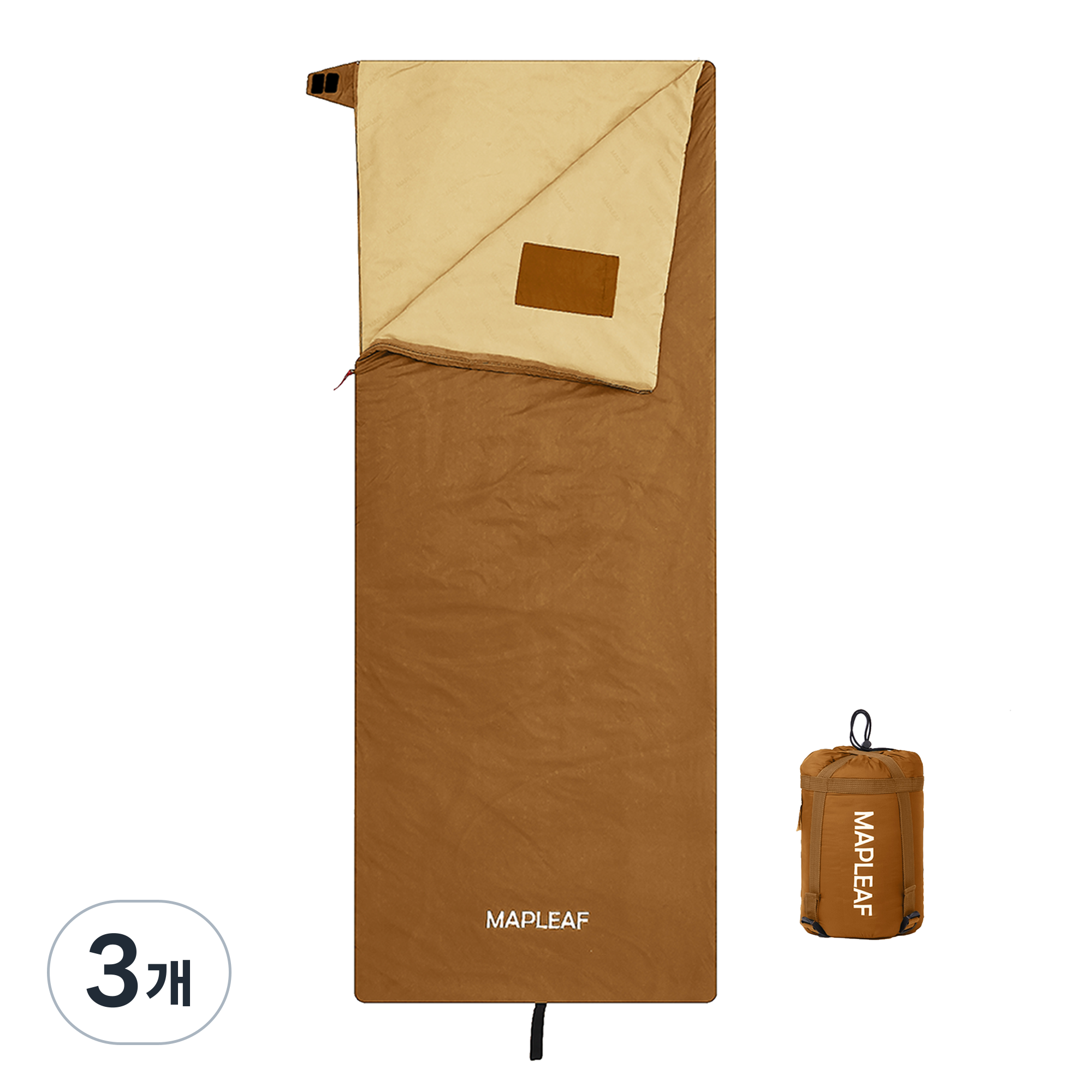 MAPLEAF 맵리프 접이식 휴대용 방수 침낭 컴팩트 경량 압축백 침낭 캠핑 하이킹 침낭 오른쪽 열기 갈색 95,950원